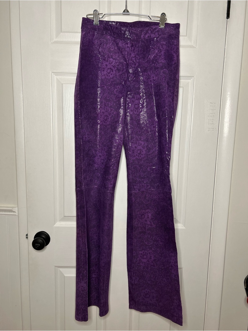 Maxima Wilsons Leather Sparkly Flared Leather Pants